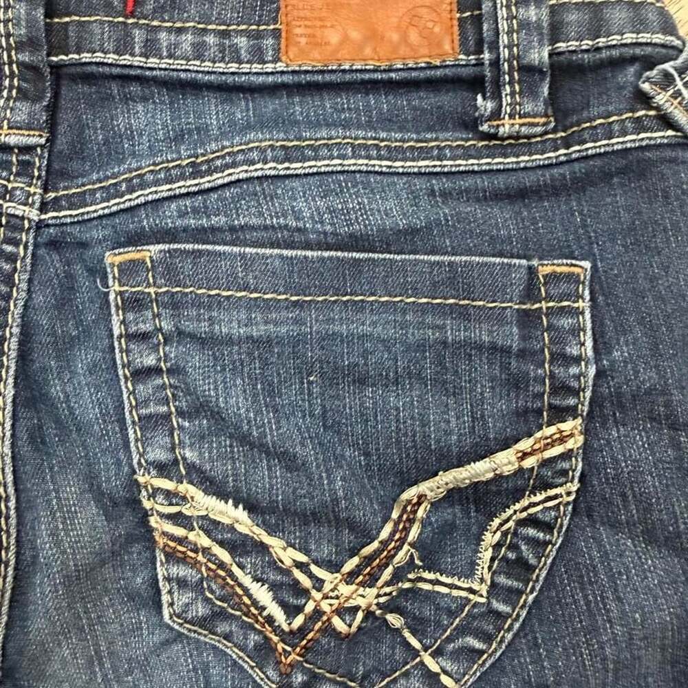 Fragile Blue Jeans Size 7 Dark Wash Embellished Pocket Denim